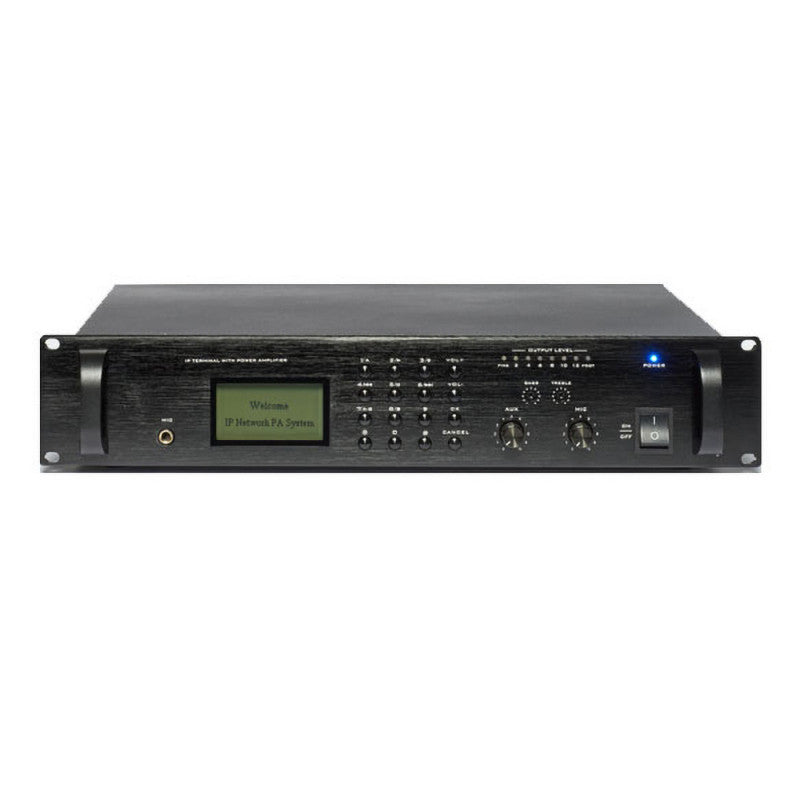Rondson AM 120 IP-2 Amplifier / preamplifier 120 W with IP network adapter, 4/16 ohm, 70 / 100 V, 230 V, 19" 2U