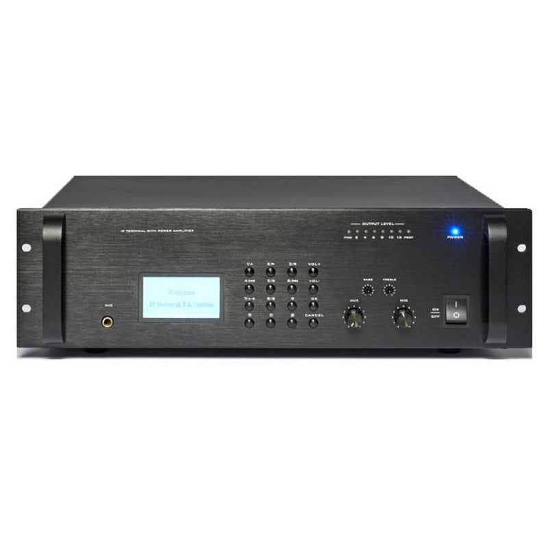 Rondson AM 240 IP-2 Amplifier / preamplifier 240 W with IP network adapter, 4/16 ohm, 70 / 100 V, 230 V, 19" 2U
