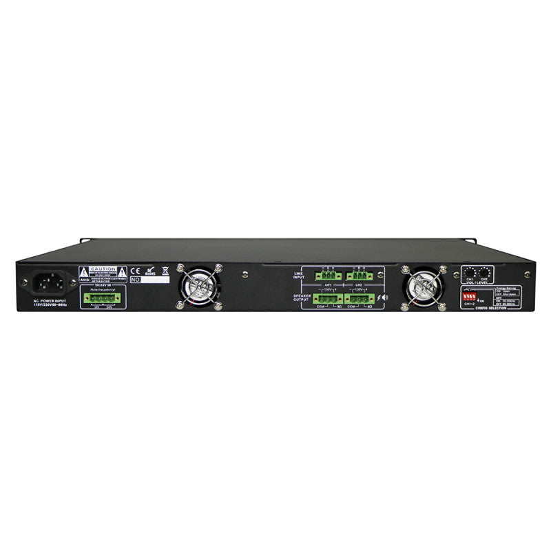 Rondson PA-2240DC 2 X 240 W Class-D power amplifier, 230 V AC and 24 V DC