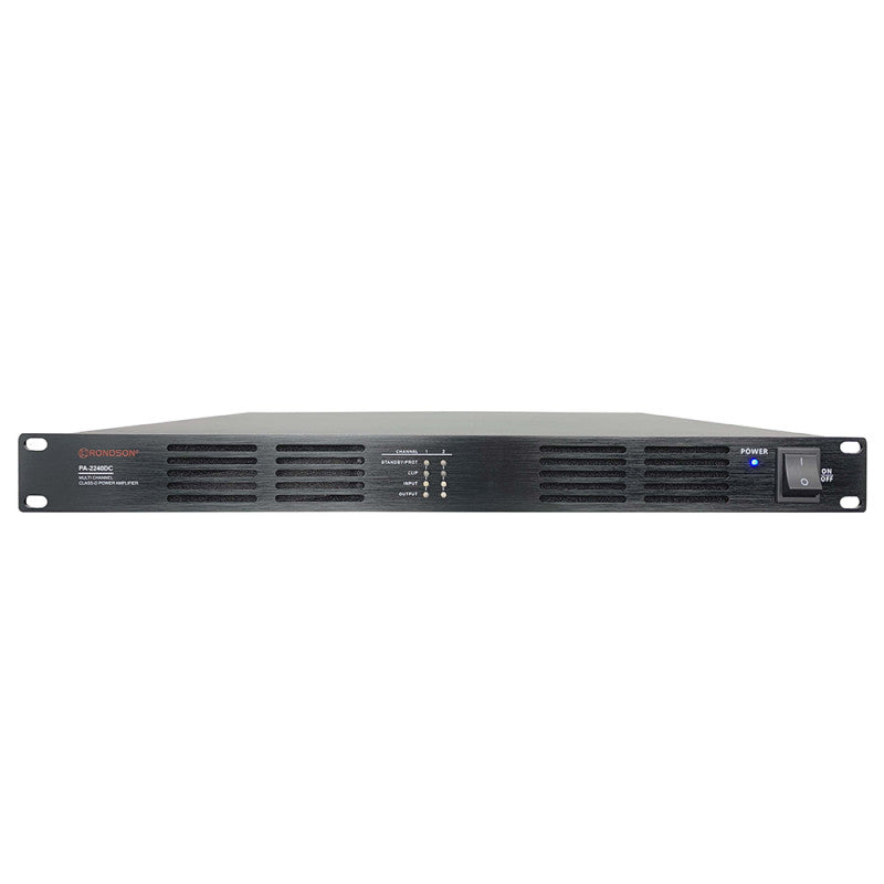 Rondson PA-2240DC 2 X 240 W Class-D power amplifier, 230 V AC and 24 V DC