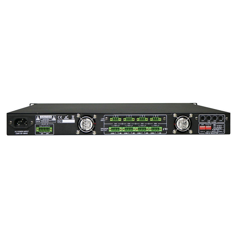 Rondson PA-4240DC 4 x 240 W power amplifier, 230 V AC and 24 V DC