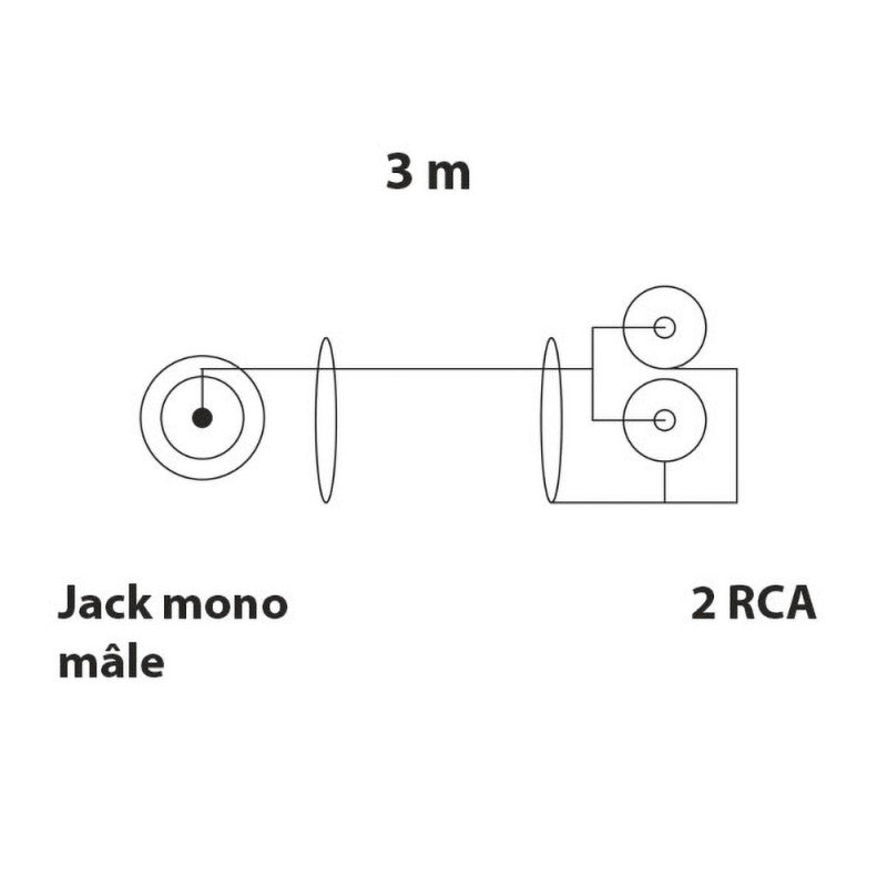 Rondson CL 13 Cable M. mono jack - 2 M. RCA, 3 m