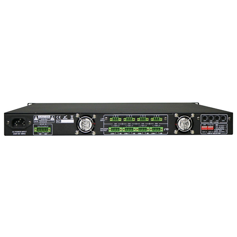 Rondson PA-4500 4 x 480 W Class-D power amplifier, 100 V