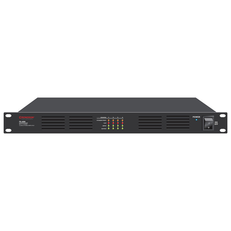 Rondson PA-4500 4 x 480 W Class-D power amplifier, 100 V