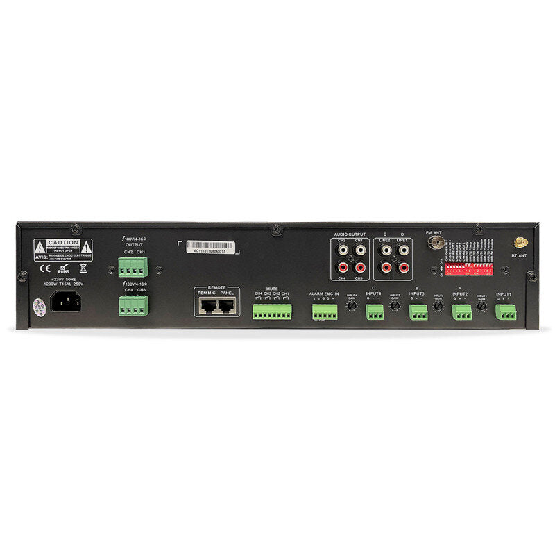 Rondson AM-4240D 4 x 240 W, 4-zone Class-D matrix amplifier, 4 ohm / 100 V, 230 V, 19"