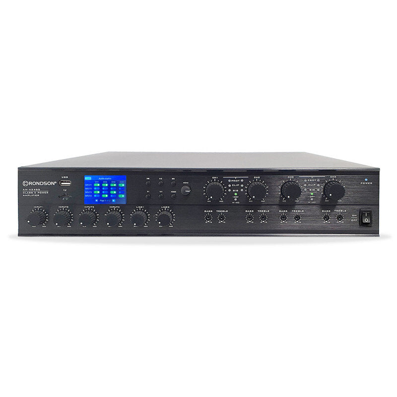 Rondson AM-4240D 4 x 240 W, 4-zone Class-D matrix amplifier, 4 ohm / 100 V, 230 V, 19"