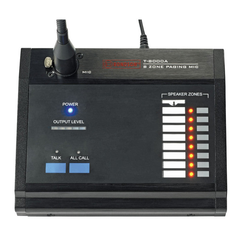 Rondson T-8000A 8-zone call microphone station compatibile with the T-8000 matrix