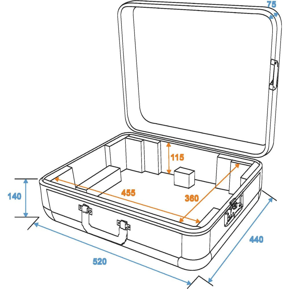 ROADINGER Turntable Case Tour ALU BK Flightcase de aluminio para tocadiscos