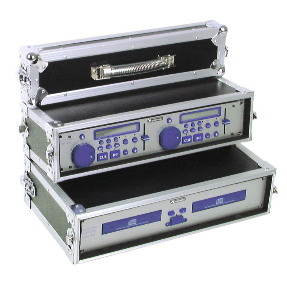 ROADINGER Flight case Tour Pro para doble lector de CD, 2 unidades, negro