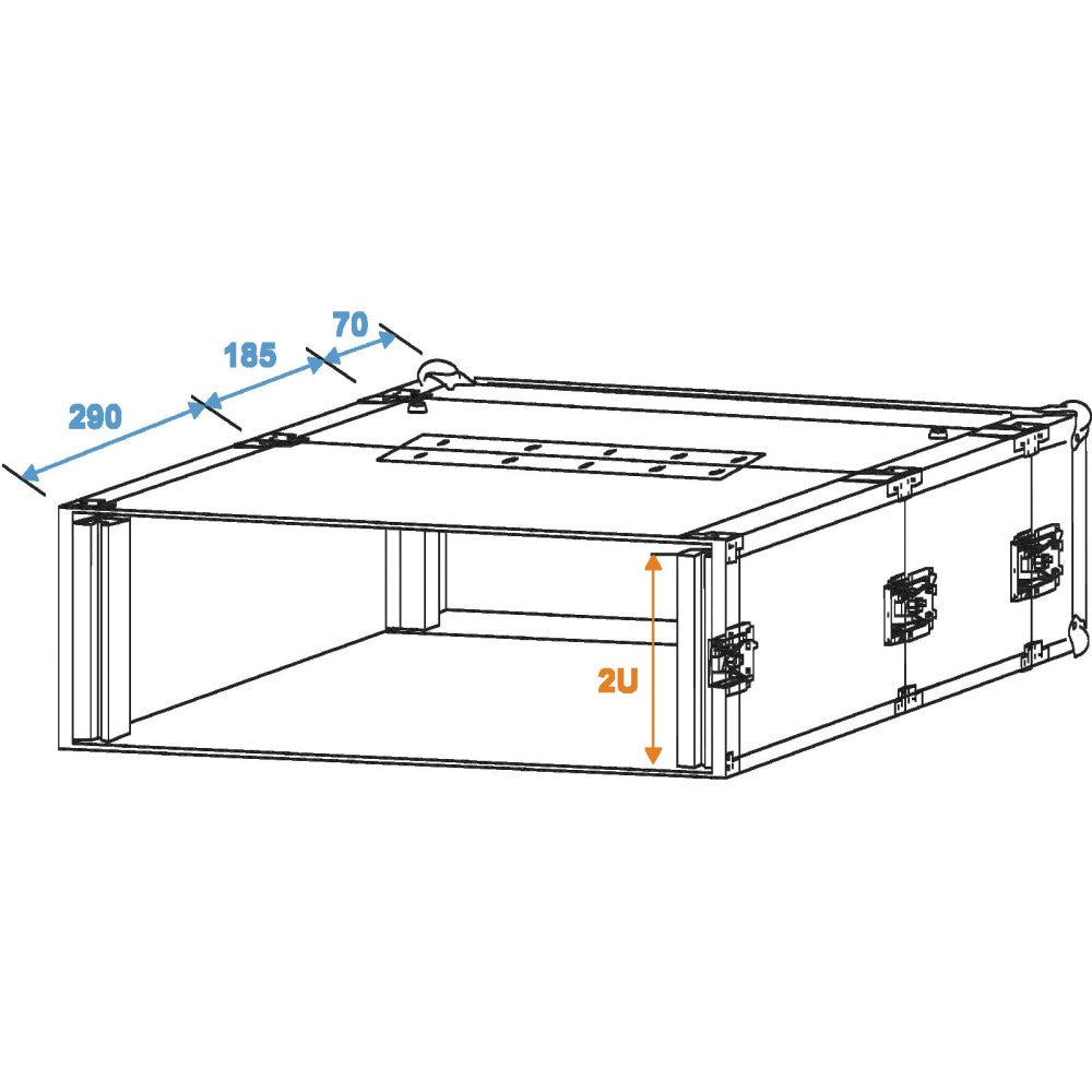 ROADINGER Flight case Tour Pro para doble lector de CD, 2 unidades, negro