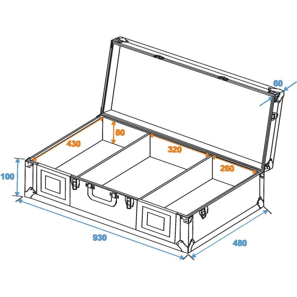 ROADINGER DIGI-1 FLIGHTCASE PER 2xCDJ E 1xMIXER 12" NERO