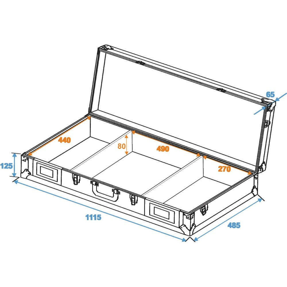 ROADINGER DI-1 FLIGHTCASE PER 2xCDJ E 1xMIXER 19" NERO