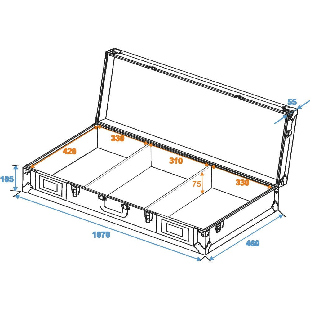 ROADINGER DIGI-2 FLIGHTCASE PER 2xCDJ 1xMIXER 12" nero