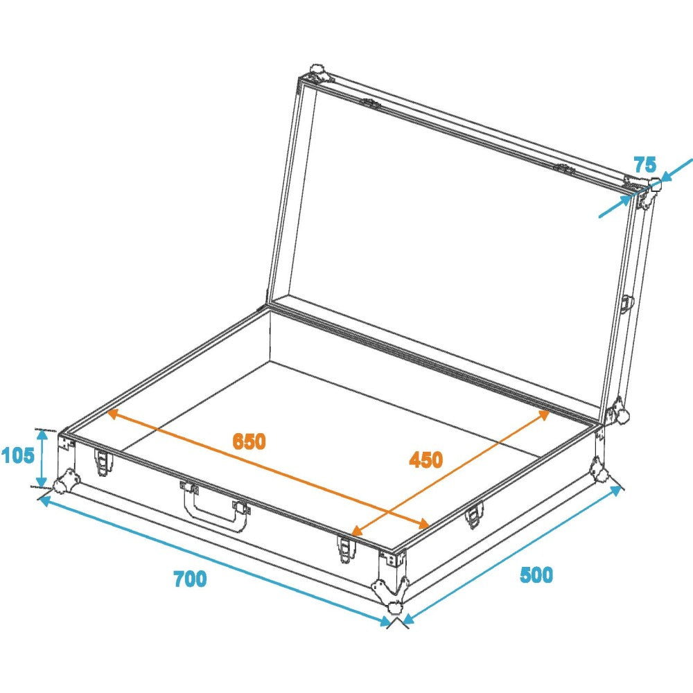 ROADINGER FOAM GR-2 Flightcase Universale, Nero