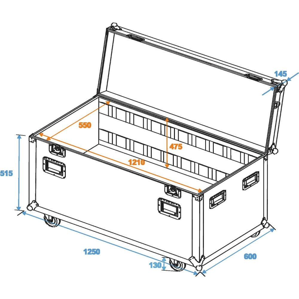 ROADINGER Tour Flight case Universale 120 cm con rotelle