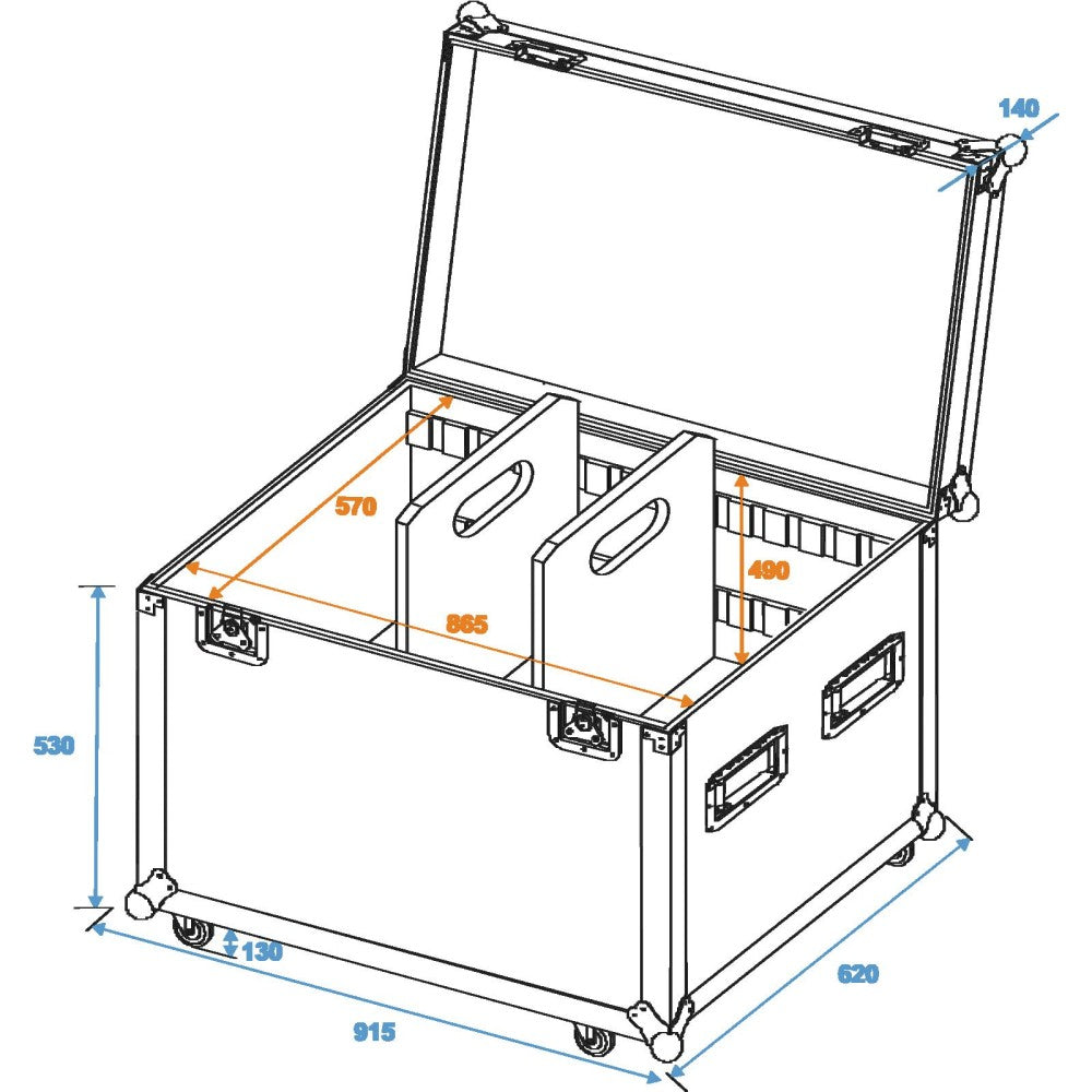 ROADINGER Universal Tour Flight Case 90 cm with wheels