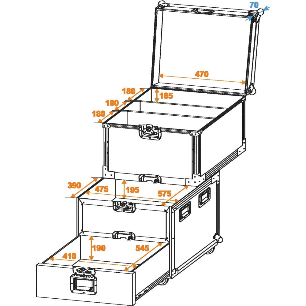 ROADINGER Universal Flight Case Roadie with Wheels