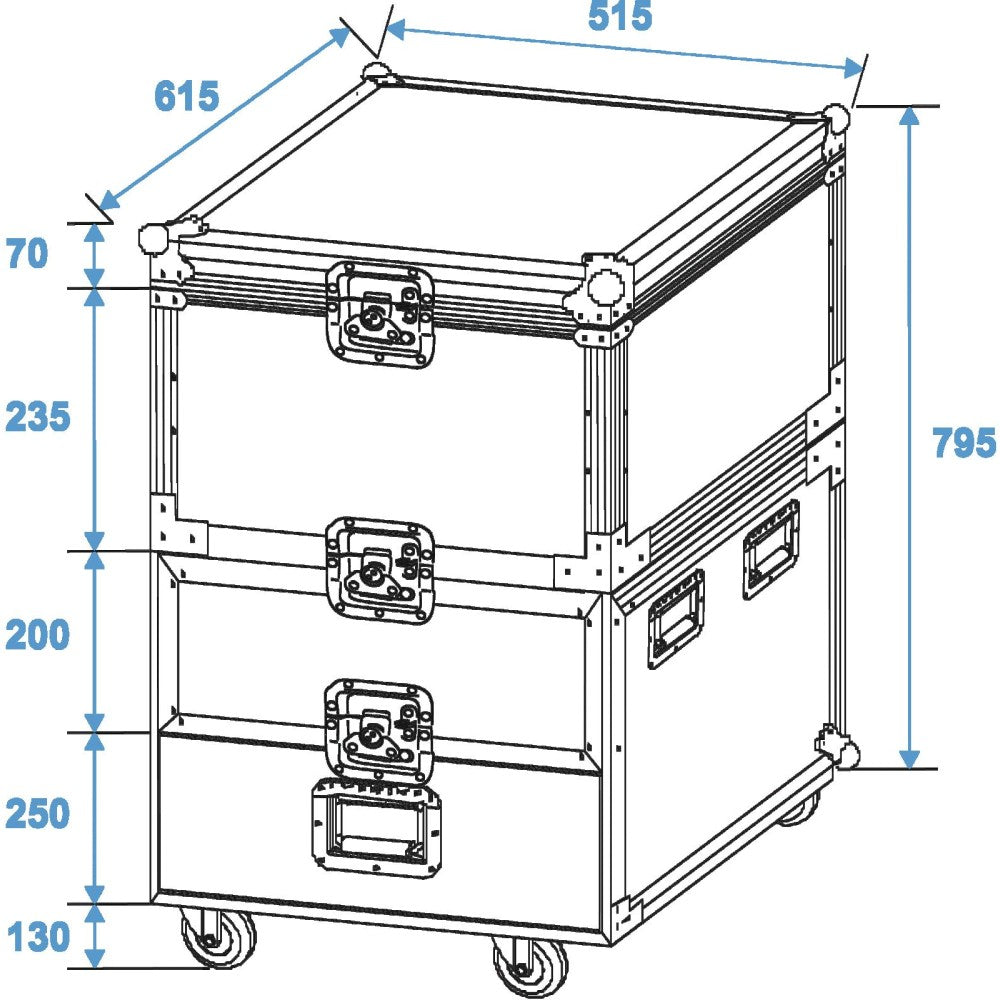ROADINGER Universal Flight Case Roadie with Wheels