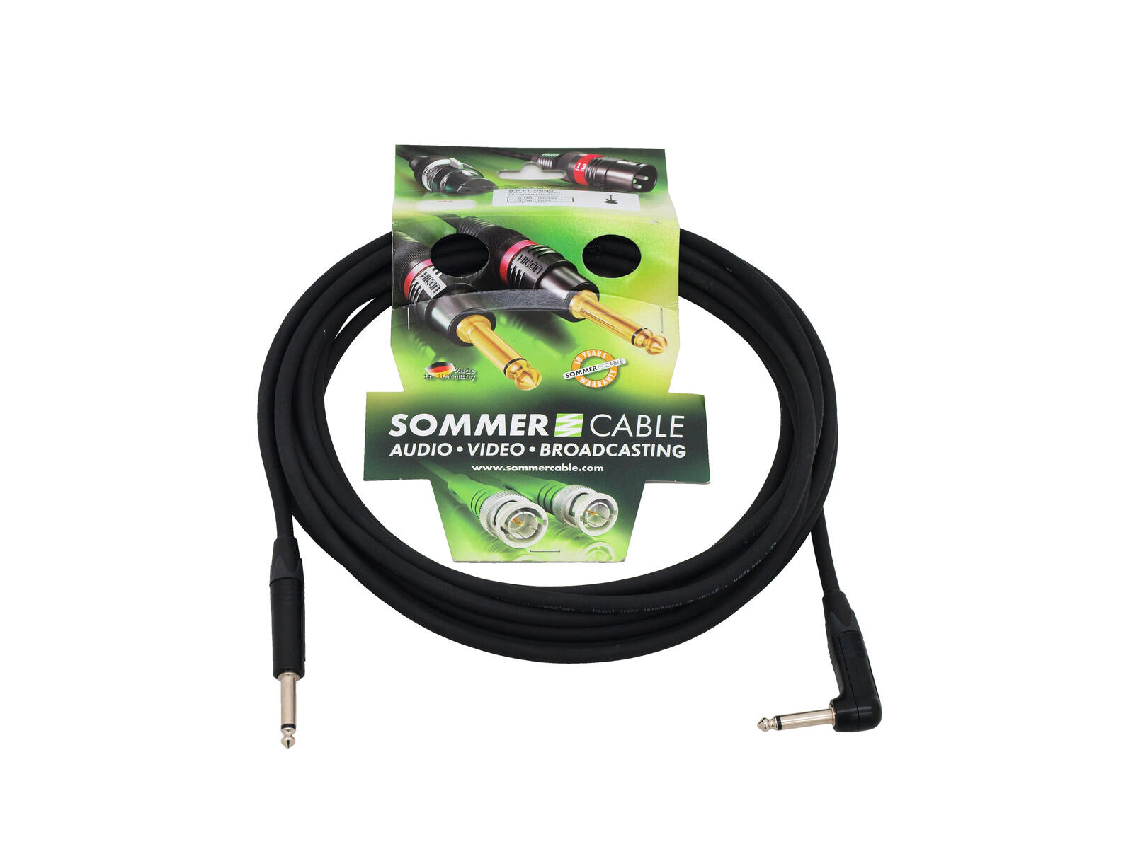 SOMMER CABLE Cavo Jack 6,3 mono 1x 90° 6m nero Neutrik