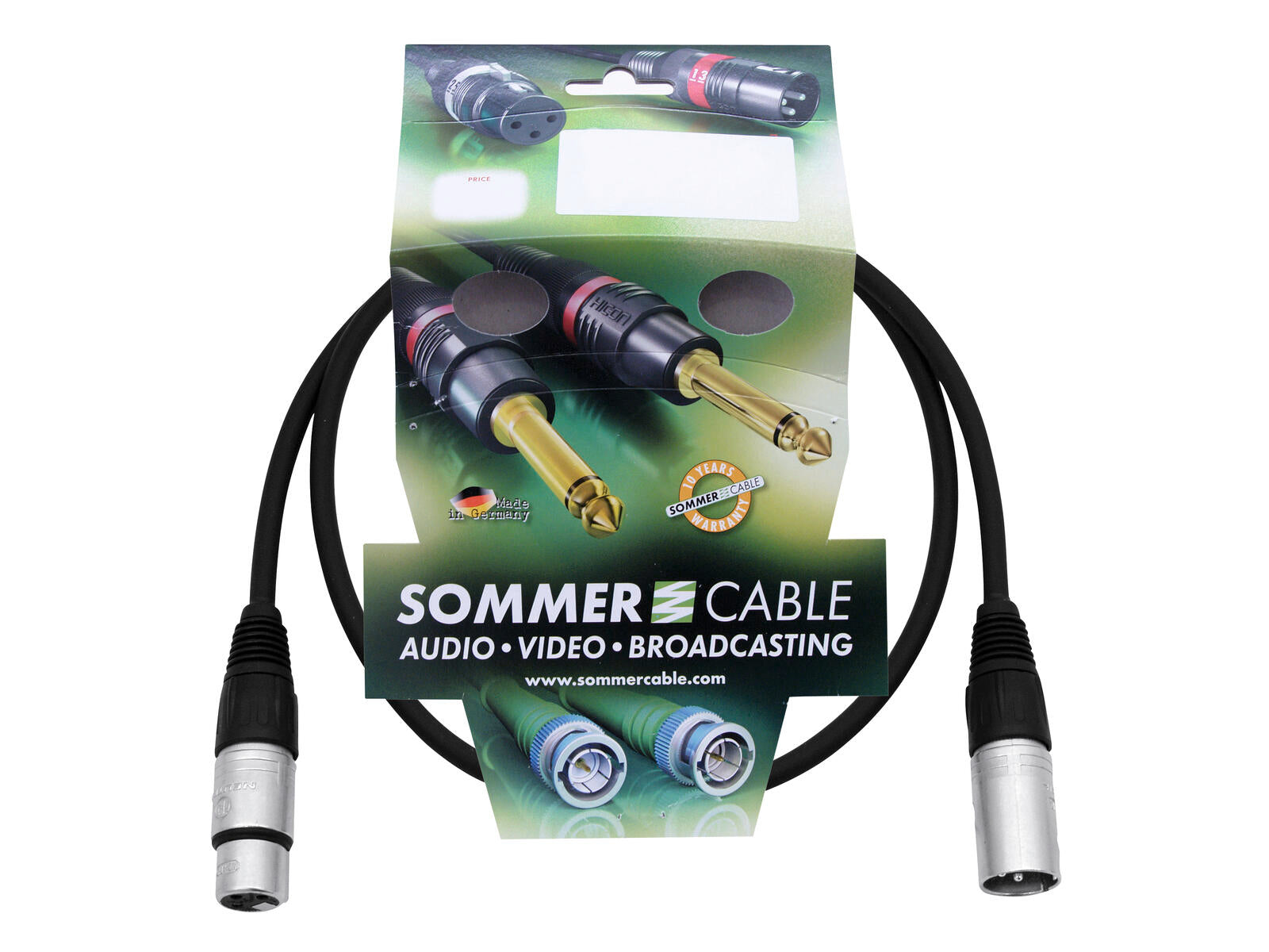 SOMMER CABLE XLR cavo 3 poli 0,5m nero Neutrik