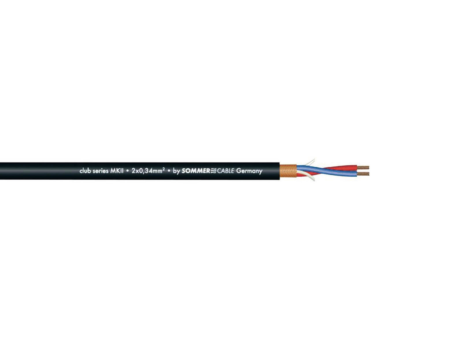 SOMMER CABLE Cavo Microfonico 2x0,34 100m nero CLUB