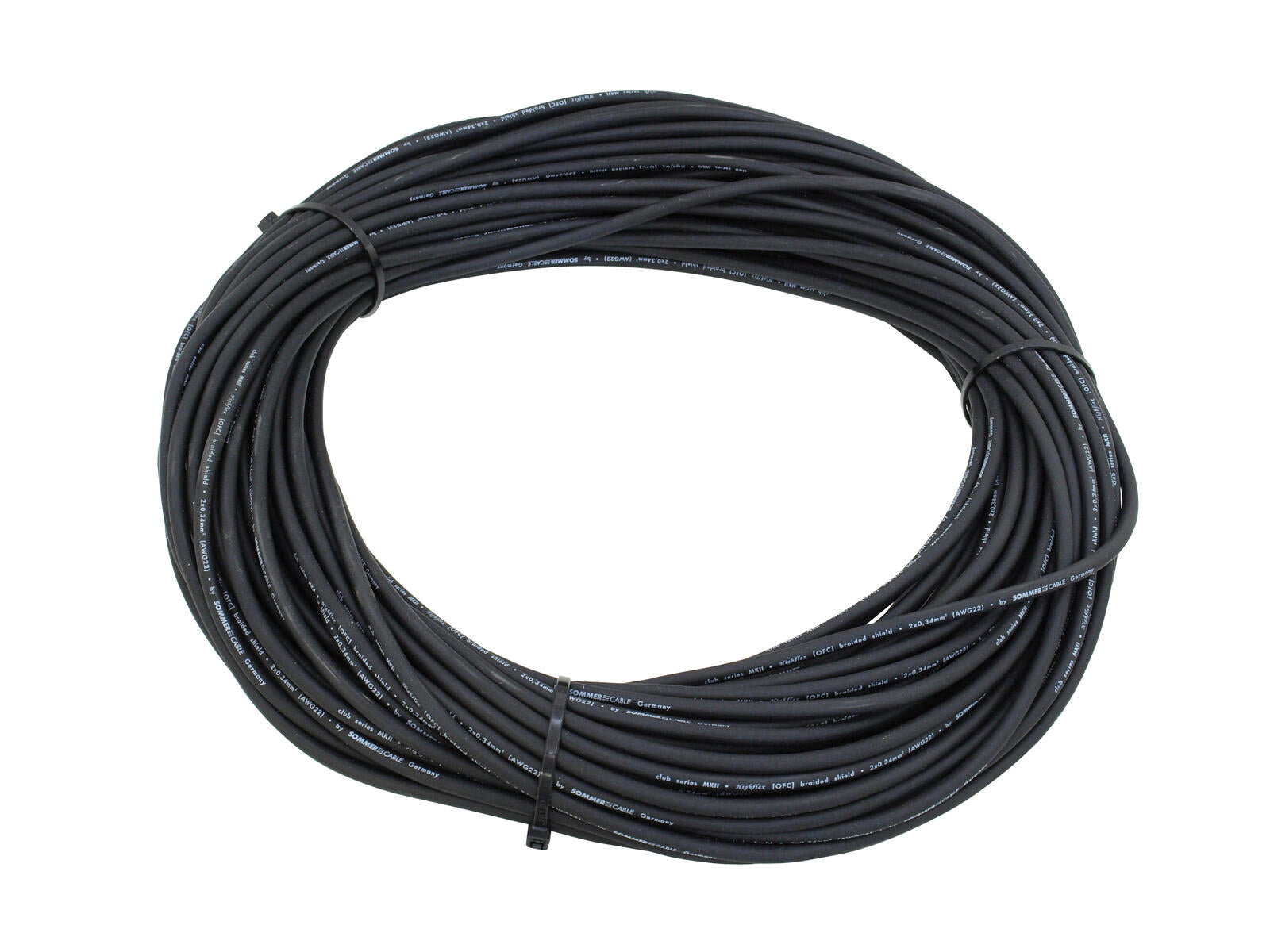 SOMMER CABLE Cavo Microfonico 2x0,34 100m nero CLUB