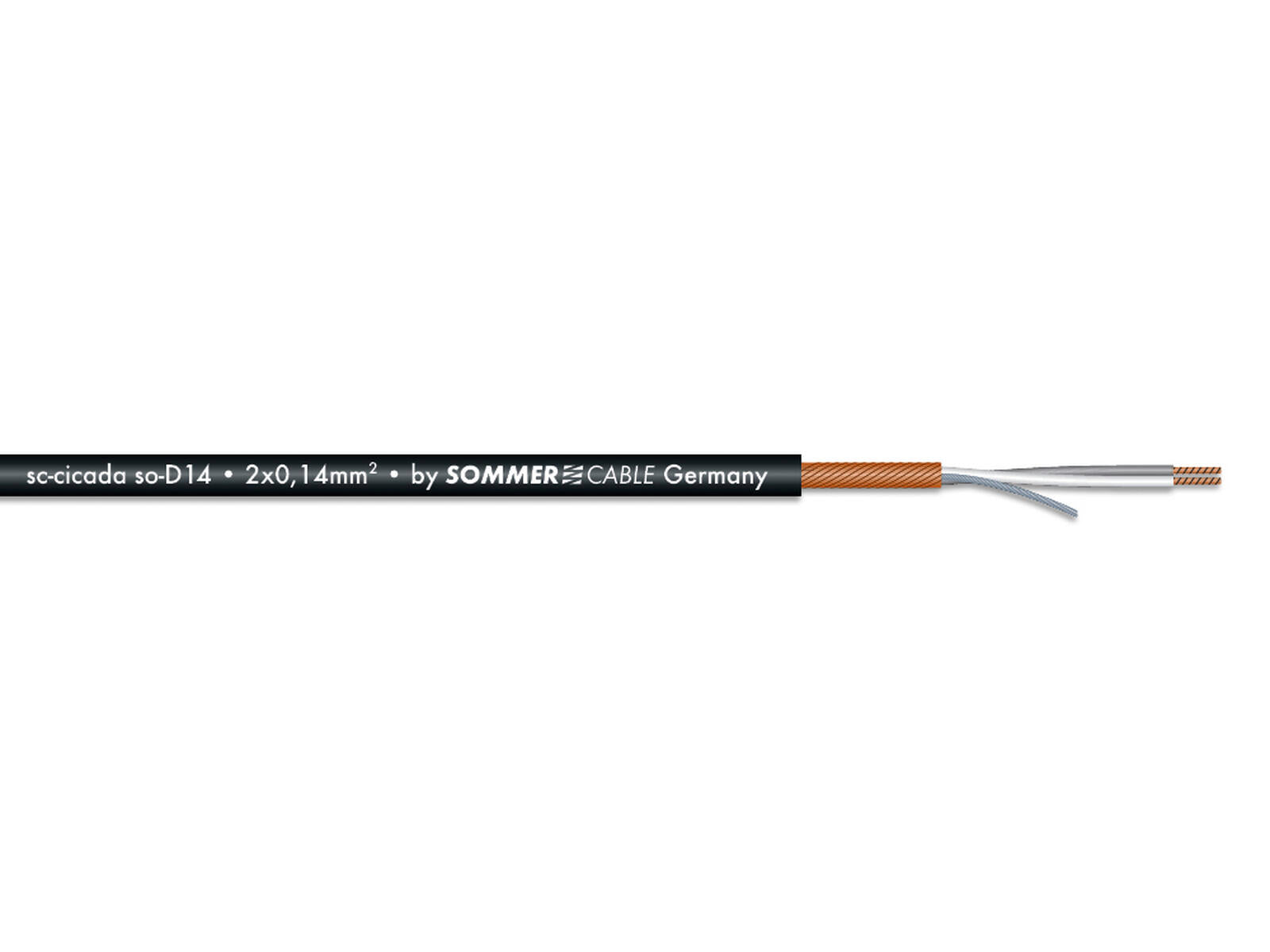 SOMMER CABLE Cavo Microfonico 2x0,14 100m nero CICADA