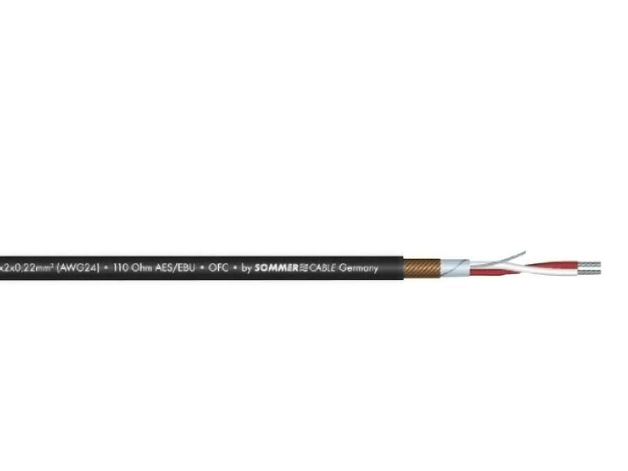SOMMER CABLE DMX Cable 2x0,22 100m bk SC-Semicolon
