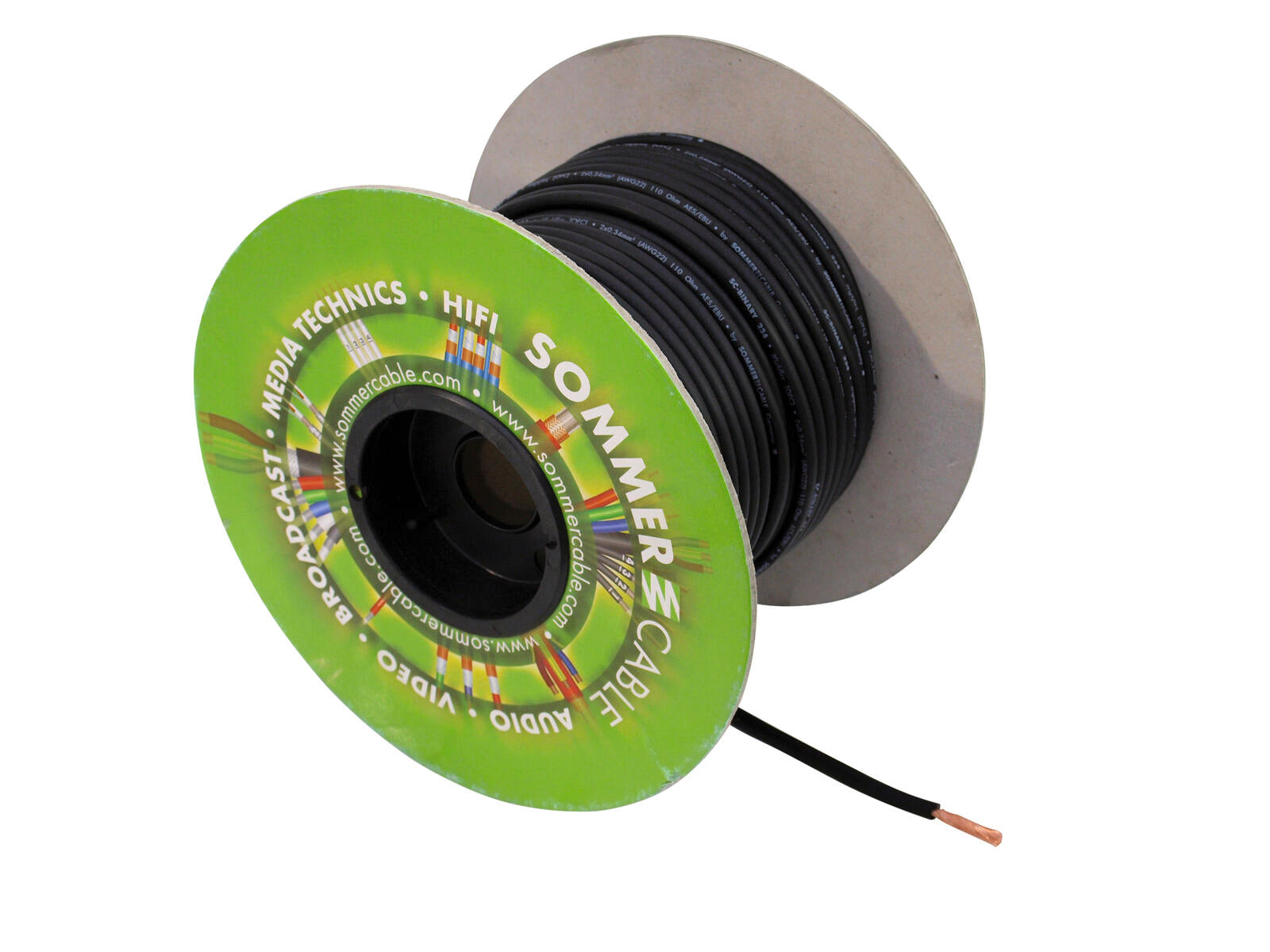 SOMMER CABLE DMX Cable 2x0,34 100m bk BINARY FRNC