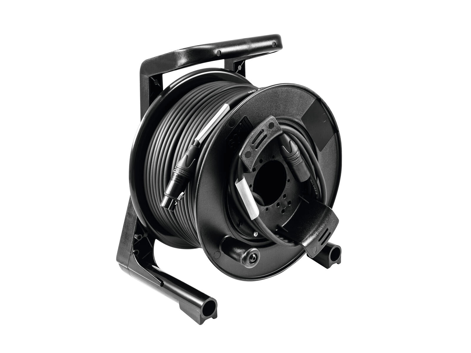 PSSO Tamburo per cavo DMX XLR 50m nero Neutrik 2x0,22