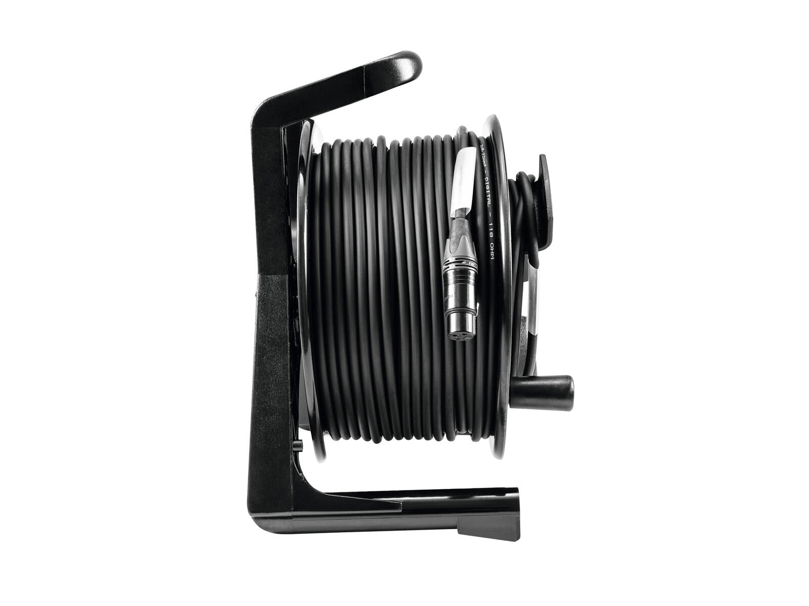PSSO Tamburo per cavo DMX XLR 50m nero Neutrik 2x0,22