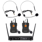 Rondson BE-1020/2BP-3 655 / 669 MHz dual diversity UHF set, 2 bodypack with lavalier and headworn microphones + receiver