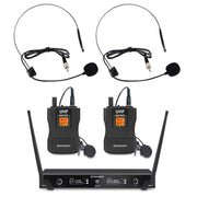 Rondson BE-1020/2BP-2 658.1 / 670.4 MHz dual diversity UHF set, 2 bodypack with lavalier and headworn microphones + receiver