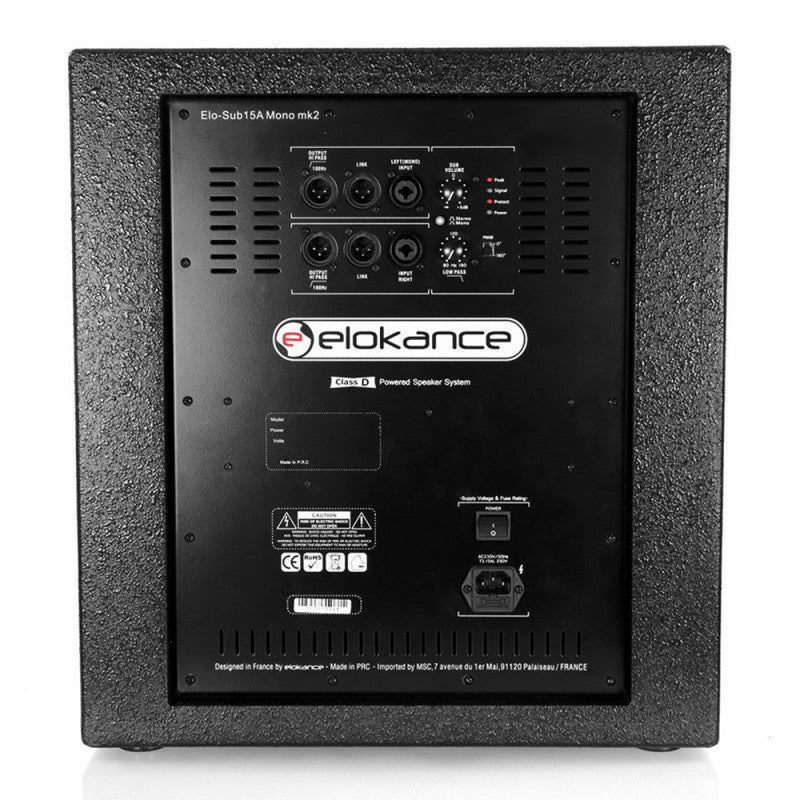 Elokance ELO SUB15A Mono MK2 15" active subwoofer with DSP, 1000 W max