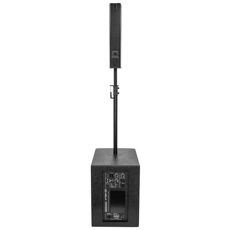 Elokance e-Slim 110 400 W active sound system features a 10" subwoofer and a 4 x 3" neodymium "slim" satellite