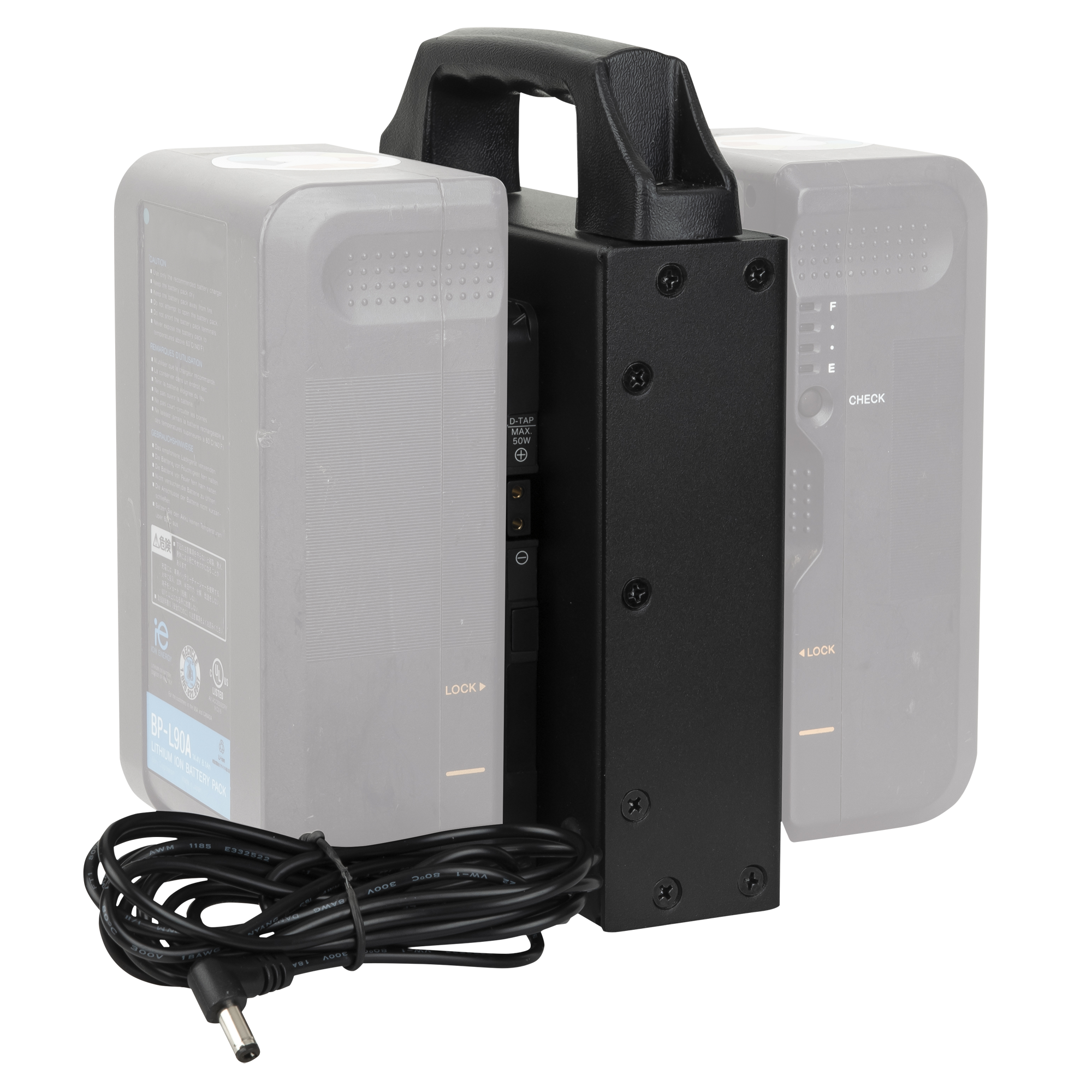SHOWTEC V-Mount Battery Holder for Media Panel Per due batterie
