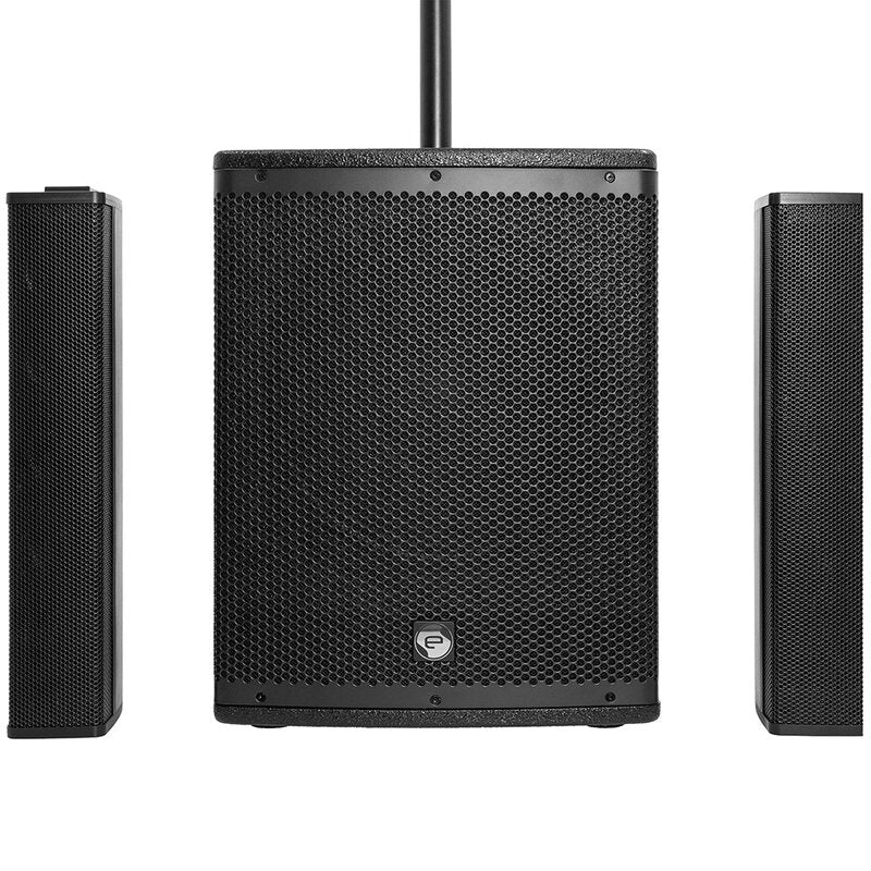 Elokance E-SLIM 212 ELOKANCE 1600 W active sound system with 12" subwoofer and 2 "slim" columns satellites with 4 x 3" drivers each