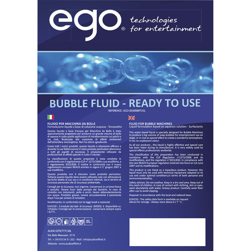 EGO Technologies EGO - BUBBLE FLUID - READY TO USE