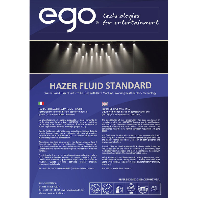EGO Technologies EGO - HAZER FLUID - STANDARD - WATER BAS