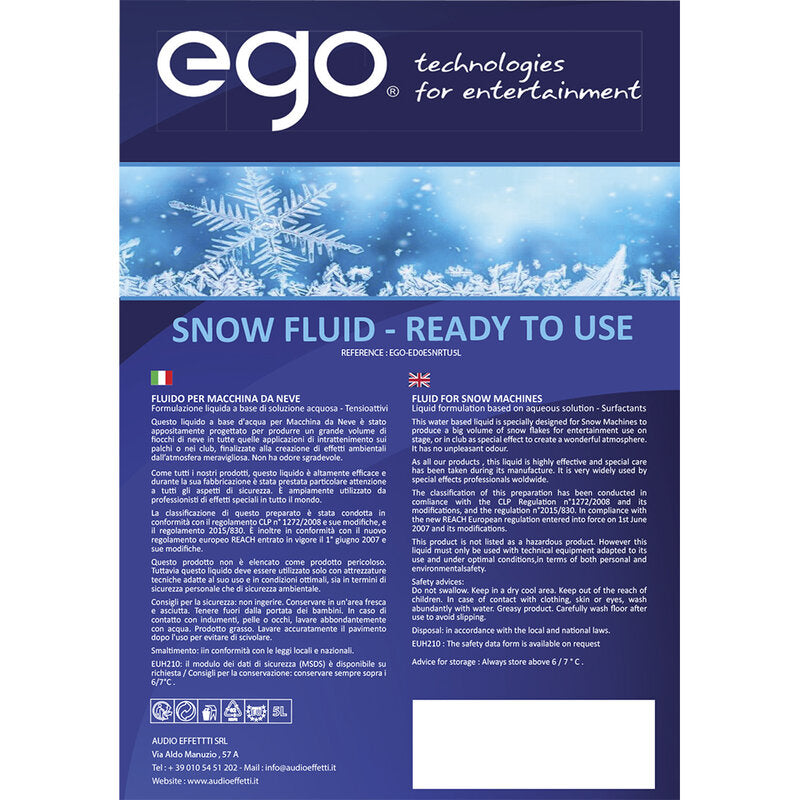 EGO Technologies EGO - SNOW FLUID - READY TO USE