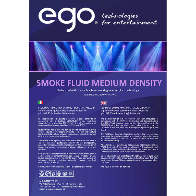 EGO Technologies EGO - SMOKE FLUID - MEDIUM DENSITY 5l
