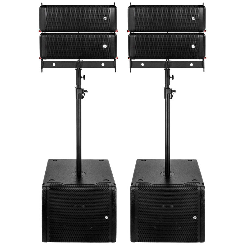 Elokance SLA System Ready to use Line Array system composed of 4 x SLA 206A satellites and 2 x SLA 115SA subwoofers from elokance, 3400 W RMS / 6800 W max.