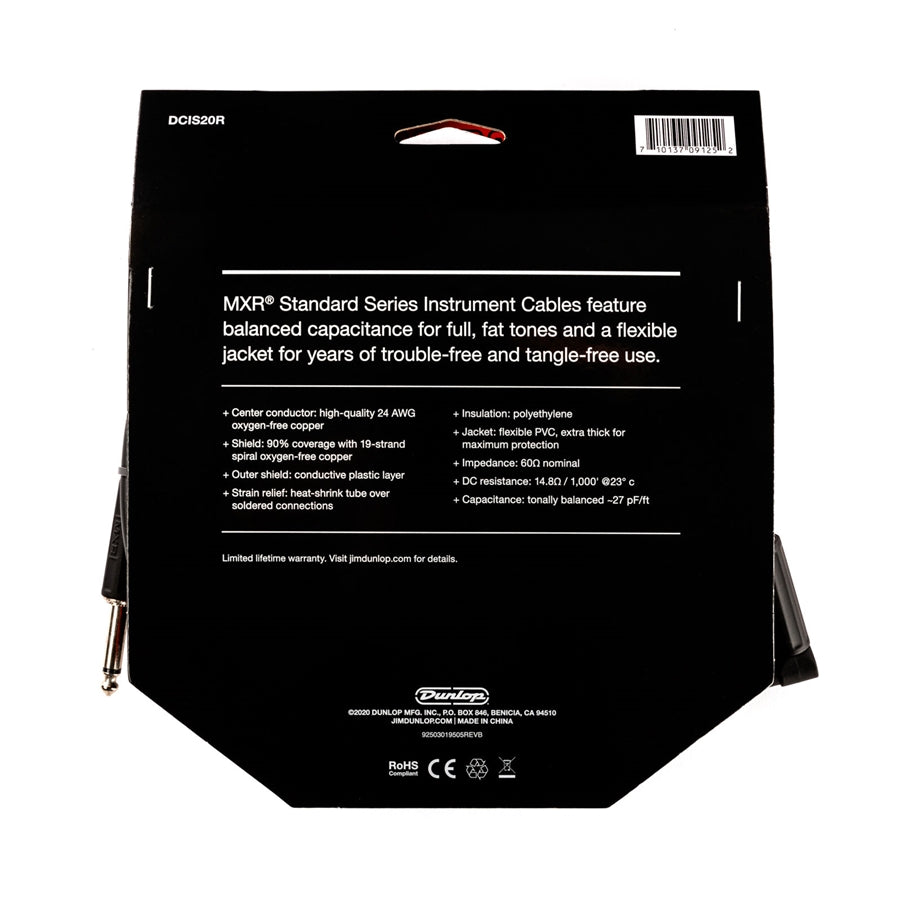 Mxr DCIS20R Cavo strumento Standard, 6 Metri angolato