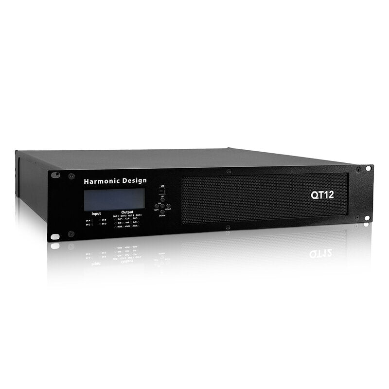 Harmonic Design QT12 4 x 3000 W RMS on 4 ohm power amplifier, DSP, FIR filters