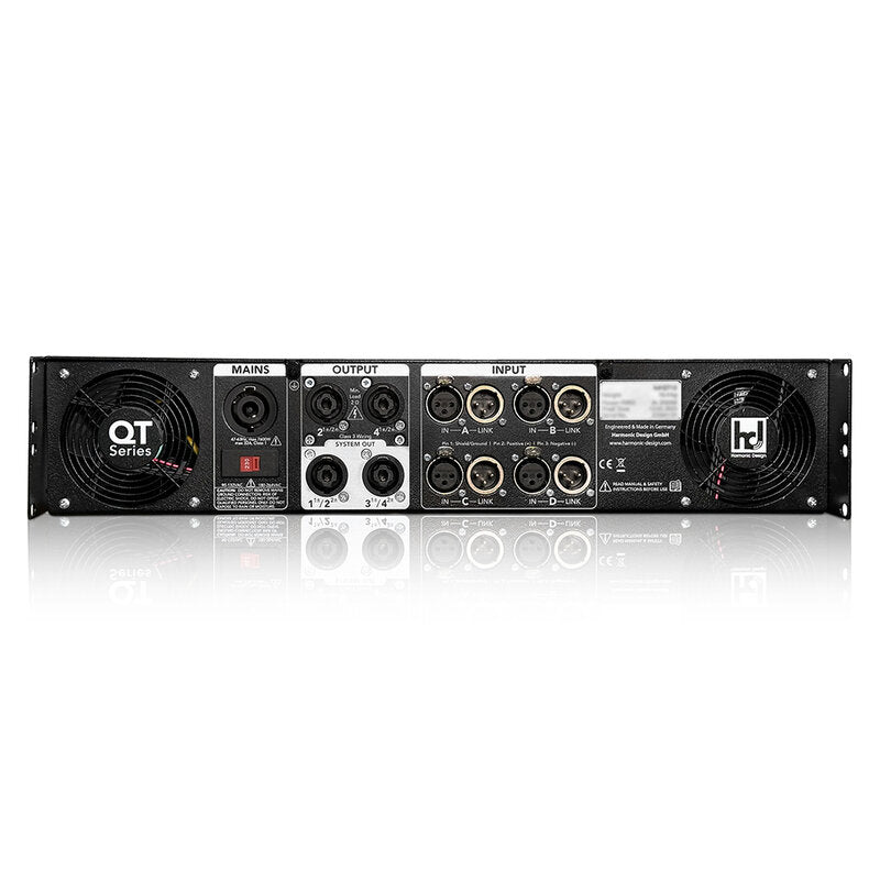 Harmonic Design QT8 4 x 2000 W RMS on 4 ohm power amplifier, DSP, FIR filters
