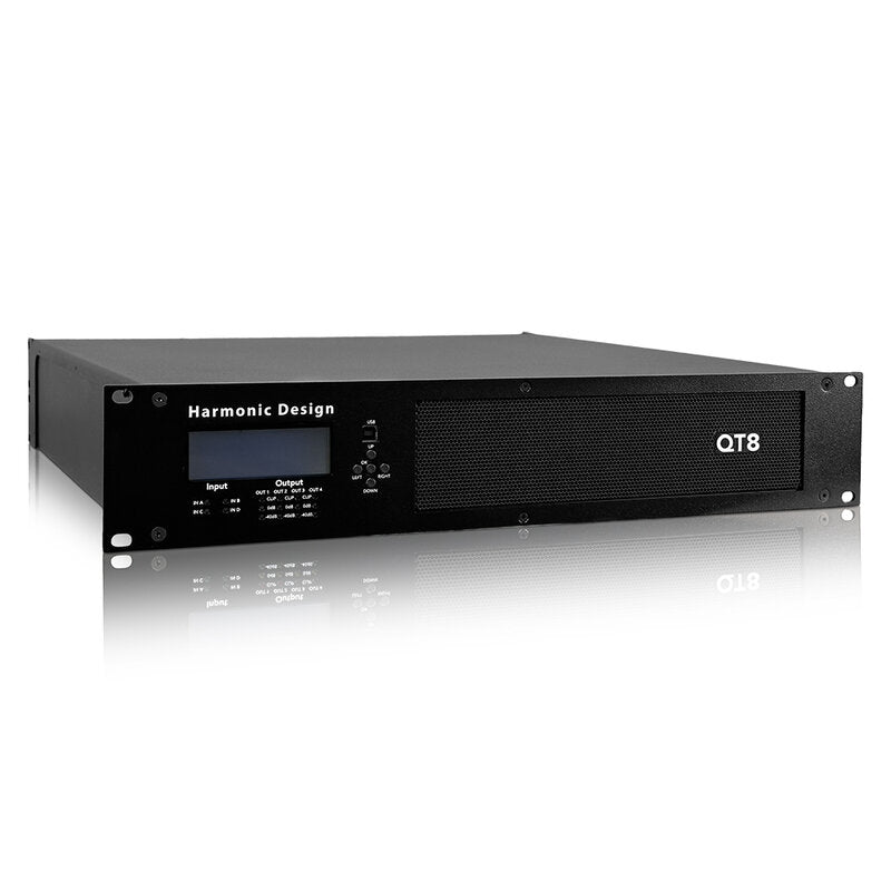 Harmonic Design QT8 4 x 2000 W RMS on 4 ohm power amplifier, DSP, FIR filters