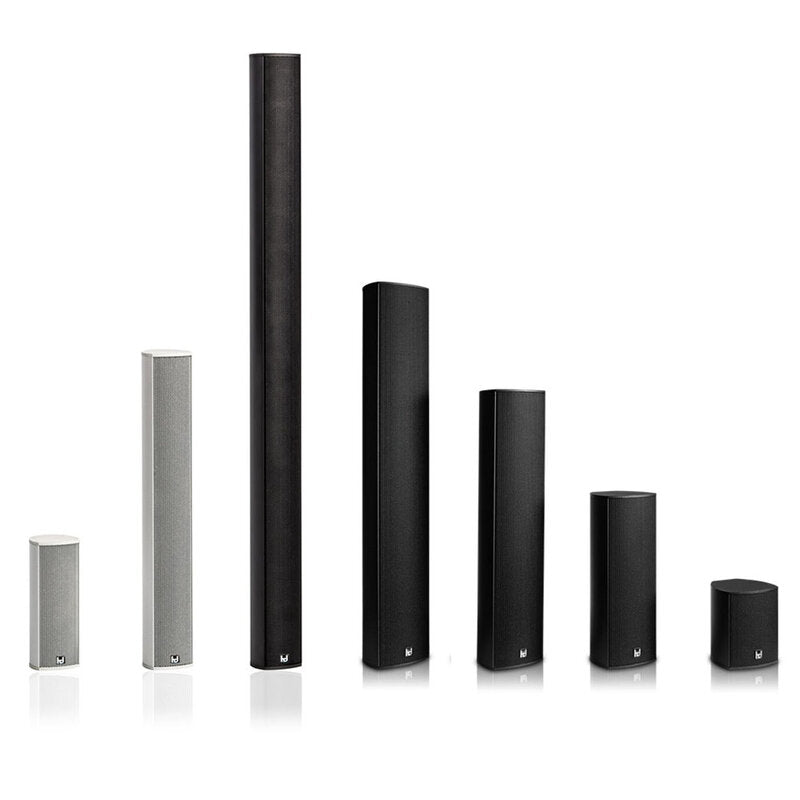 Harmonic Design C7CX 265 W passive commercial stick, 6 x 3" LF + 1 x 3.5" / 1 tweeter coaxial driver, 80° x 80° coverage, 8 ohm, wallmount, cable inlet, wall bracket not included