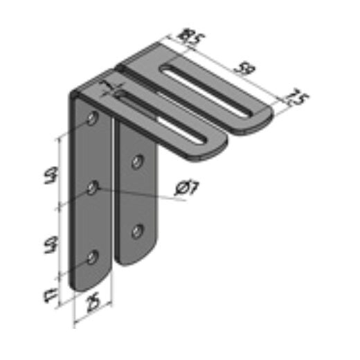Harmonic Design 900105 Wall mount L-Bracket set universal - 2 x L-shaped steel brackets with long holes incl. 2x M6 screw for cap thread, diameter: 6 mm