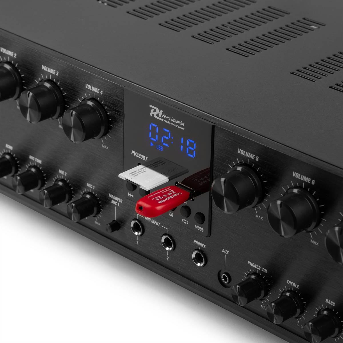 Power dynamics PV280BT 8-Zone Audio Amplifier System 800W