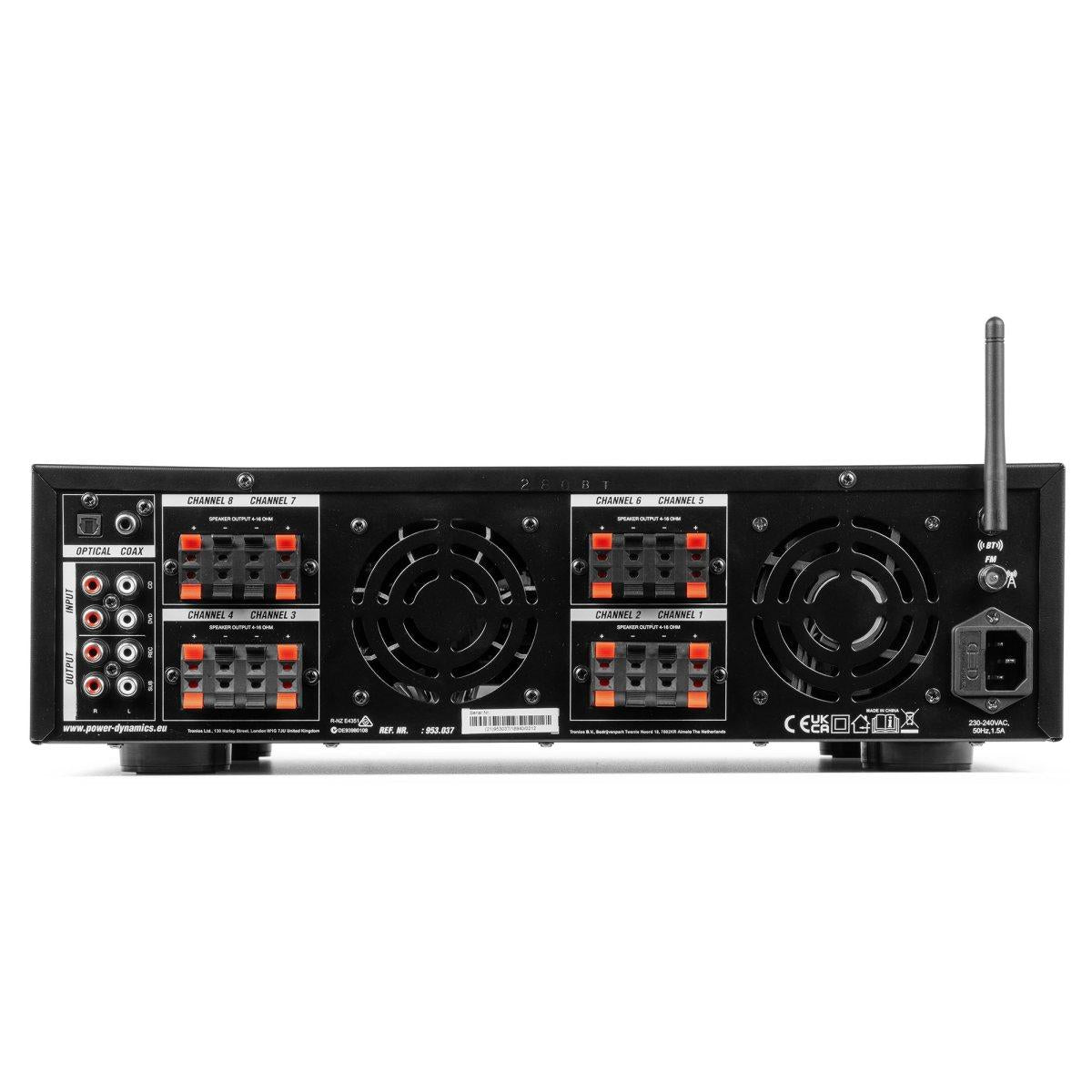 Power dynamics PV280BT 8-Zone Audio Amplifier System 800W